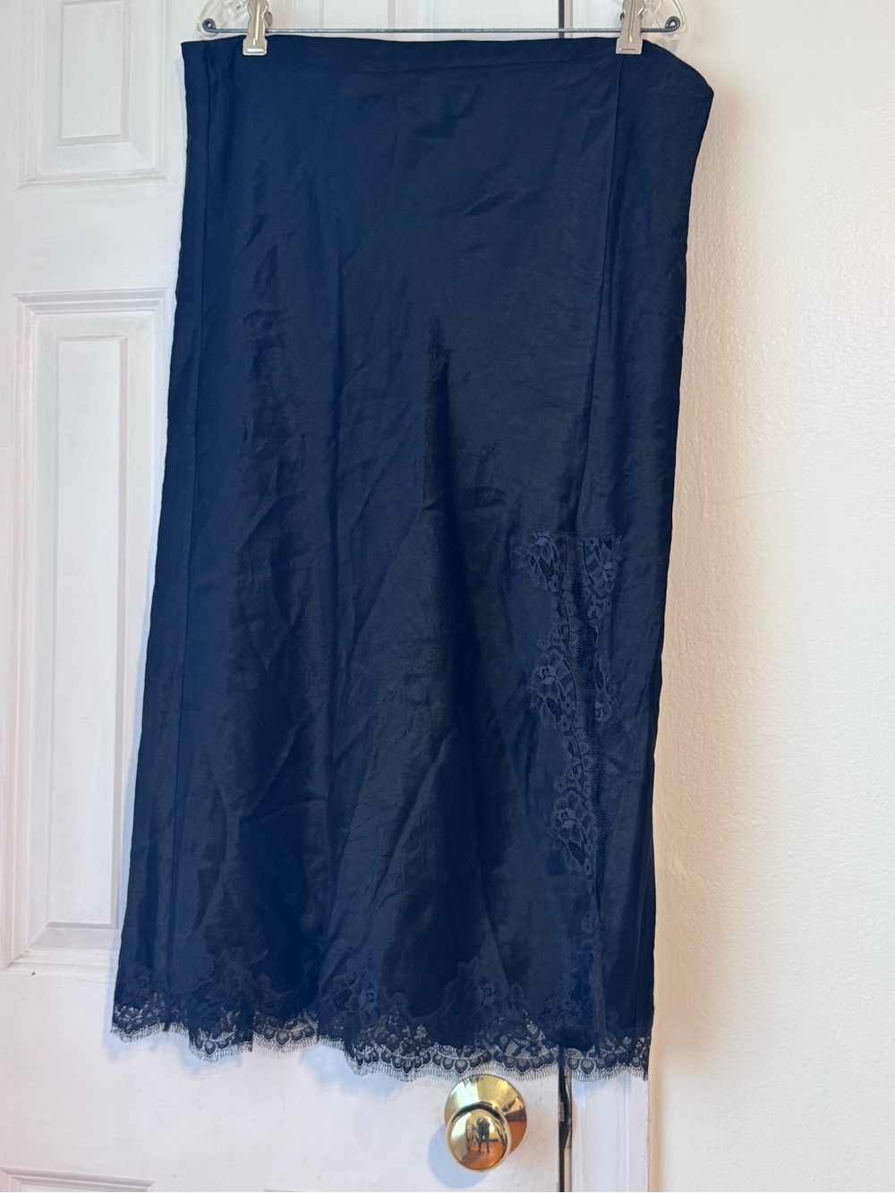 J. Crew Gwyneth lace-trim slip skirt in textured satin XXL - Picture 5 of 11